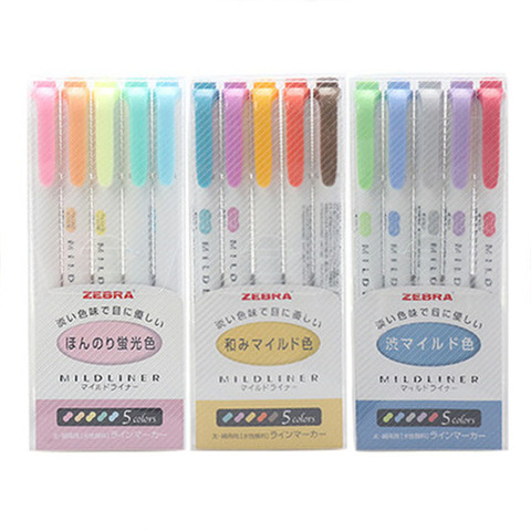 Colored Markers 5 Pcs/Set Double Headed Highlighter Pens Sketching