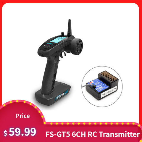 FlySky FS-GT5 2.4G 6CH AFHDS RC Transmitter w/ FS-BS6 Receiver for RC Car Boat ► Photo 1/6