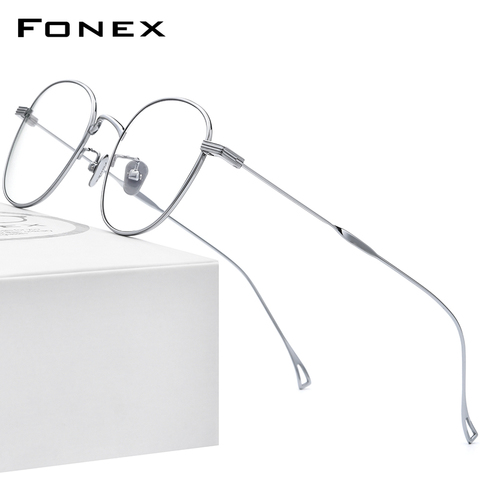 FONEX Titanium Glasses Frame Women Retro Vintage Round Eyewear 2022 Prescription Optical Myopia Korean Eyeglasses Frame Men 8554 ► Photo 1/6