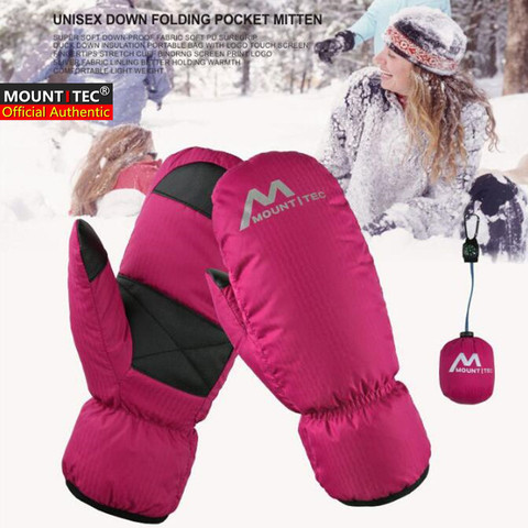 MOUNTITEC Unisex Men&Women Duck Down Mittens Teens Boy&Girl Folding Pocket Mitten Winter Warm Waterproof Touch Screen Ski Gloves ► Photo 1/1