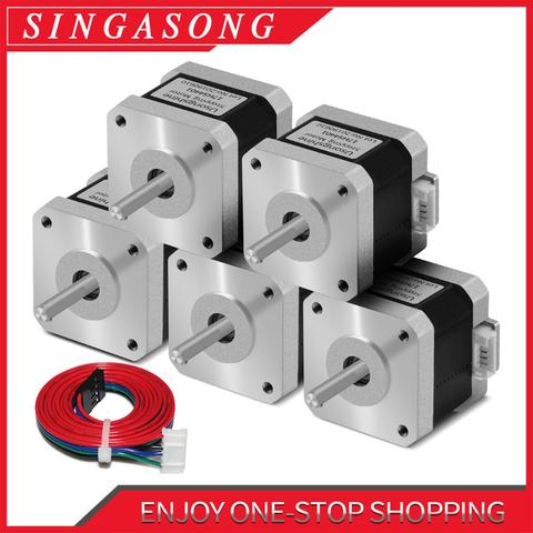 5Pcs Free Shipping Nema17 Stepper Motor 1.5A Nema 17 42BYGH 17HS4401 4 Lead for 3D Printer CNC Engraver ► Photo 1/5