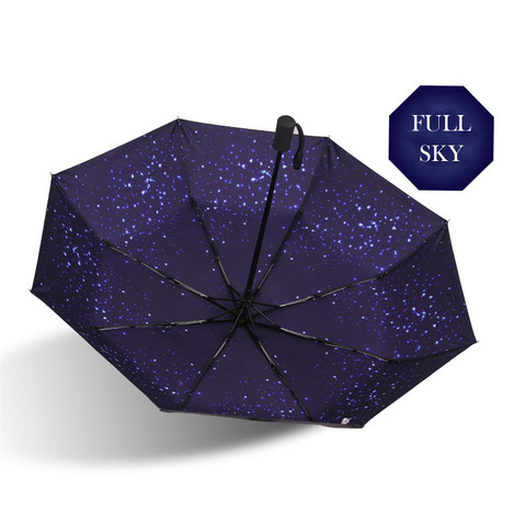 Galaxy Star Sky Women Folding Umbrella Small Five Folding Black Mini Pocket Parasol Wind Resistant Portable Sun Rainy Umbrellas ► Photo 1/6