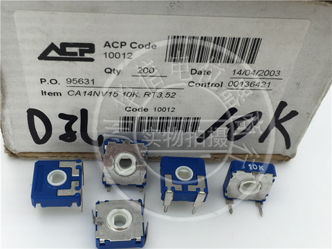 1pcs Spot ACP CA14NV15 10K RT3.52 square adjustable potentiometer 10K D hole 4.7K 220K ► Photo 1/2