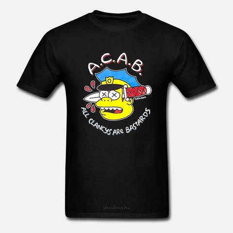 Men Casual T Shirts Thrillhaus Acab Man Fashion Cotton Tops Black Size S-3XL women tshirt ► Photo 1/5