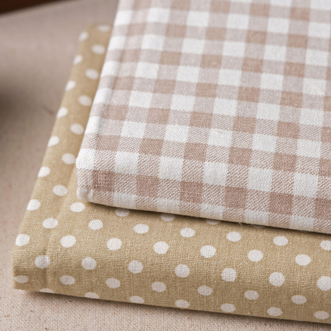 Linen Cotton Fabric Cloth For Patchwork Quilting Dot Fabrics DIY Bags Baby Clothing Dress Handmade Sewing Textile Materials ► Photo 1/5