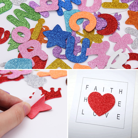 Baby Foam Sticker Decoration, Glitter Foam Heart Sticker