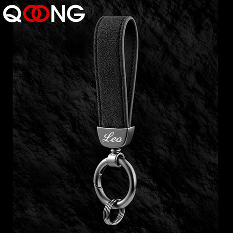 2022 Custom Lettering Keychains Suede Leather Keyrings Metal Engrave Name Customized Logo Key Chain For Car Women Men Gift S52 ► Photo 1/6