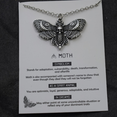 1pcs Deaths Head Skull Moth necklace with card rebirth meaning gift for her ► Photo 1/6