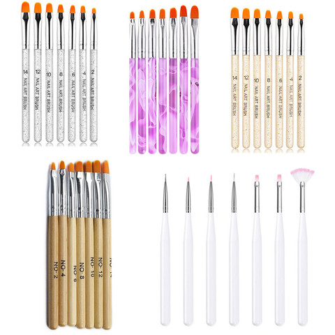 7pcs Set Nail Pen Brush 7 Different Sizes Nail Glue Phototherapy Pen Suitable for Professional Salon or Home Use Gel Nail Brush ► Photo 1/6