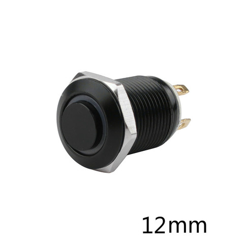 Black Push Button Switch 4 Pin 12mm Waterproof Led Light Metal High Head Momentary/Latching Switches Self-locking/Self-reset ► Photo 1/5