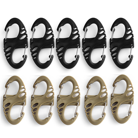 5PC Portable Mini S-Type Carabiner Climbing Safety Hook Dual Buckle Plastic Steel Sport Outdoor Multifunction Accessories ► Photo 1/1