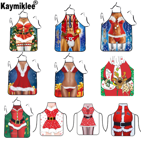 26 Colors Christmas Funny Kitchen Aprons for Woman Xmas Decoration Personality Novelty Creative Couple Party Gifts CWQ036 ► Photo 1/6