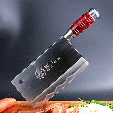 SHUOJI Top Quality Slicing Knife Chinese Handmade Kitchen Chef Knife Razor Sharp Easy cut Meat Fish Vegetable Non-slip Handle ► Photo 1/6