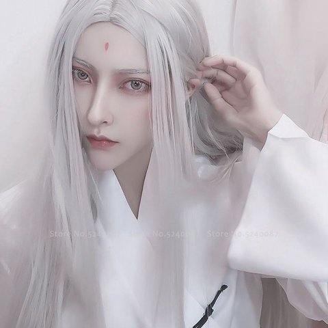 Men Hanfu Long Straight Hair Anime Cosplay Costume Japanese Anime Elf  Prince Immortal Wigs Carnival Stage Performance Party Prop - Price history  & Review | AliExpress Seller - Shop5240087 Store 