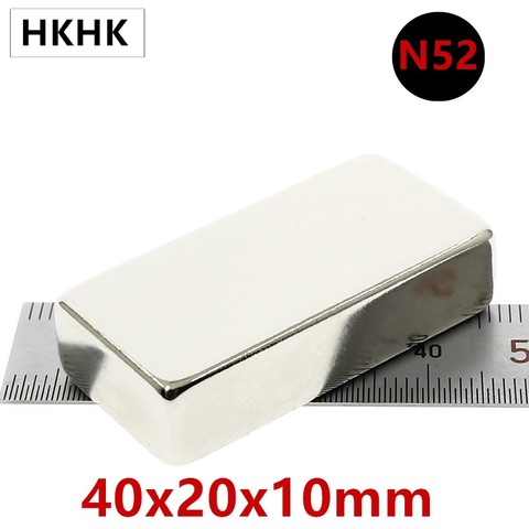 1/5P N52 40x20x10 mm Super Strong Sheet Rare Earth Magnet Thickness 10mm Block Rectangular Neodymium Magnets 40mm x 20mm x 10mm ► Photo 1/6