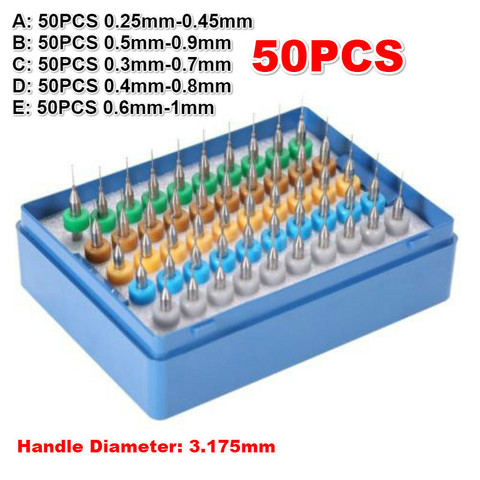 50pcs/set Tungsten Hard Alloy PCB Print Circuit Board Engraving Tool Carbide Micro Drill Bits Tool  Q1I0 ► Photo 1/6