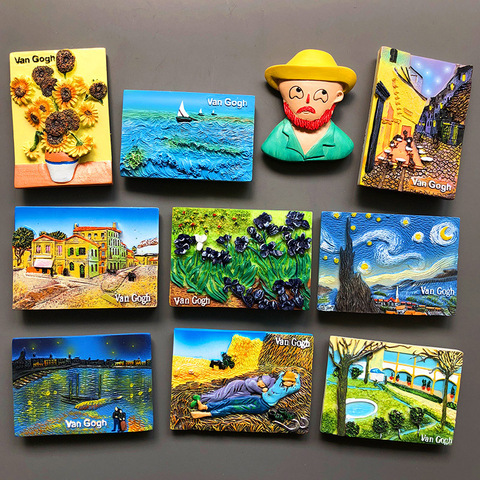 Cartoon Van Gogh resin refrigerator paste fridge magnet magnetic paste creative 3d refrigerator room decoration collection gifts ► Photo 1/6