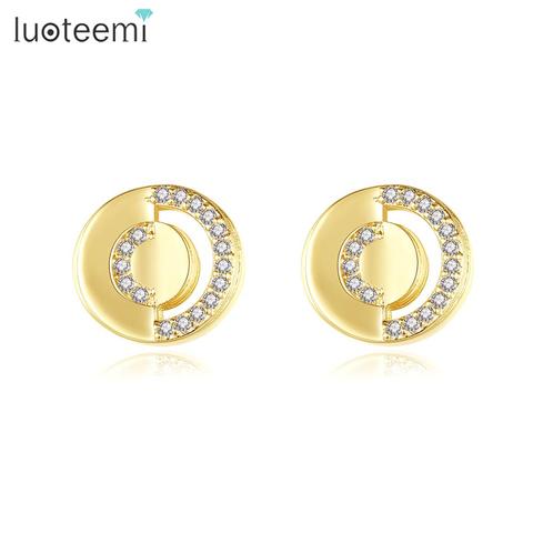 LUOTEEMI New Small Female Stud Earrings AAA CZ Stone Trendy Fashion Jewelry Statement Accessories for Women Dating Party Gifts ► Photo 1/6