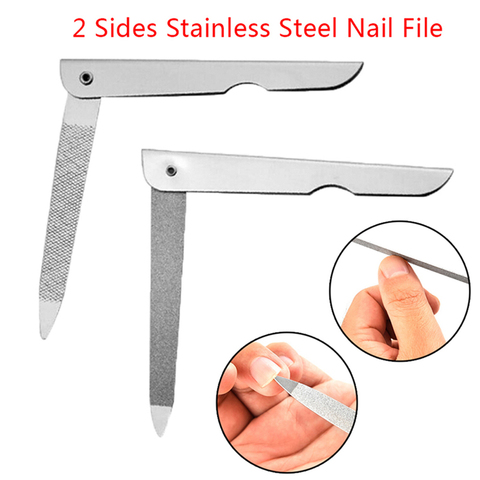 1PC Professional Stainless Steel Nail File Double Side Fold Grinding Rod Manicure Pedicure Scrub Nail Arts Tools Nail Files ► Photo 1/6