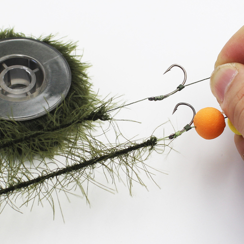 5M Carp Fishing Line Realistic Weed Line for Carp Hair Rig Hooklink Imitates Nature Weed Wire with Hook Carp Fishing Accessories ► Photo 1/6