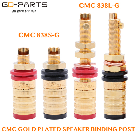 CMC 838S-G 838L-G 24K Gold Plated OFC Speaker Amplifier Binding Post Terminal Banana Plug Socket Output Connector Hifi Audio DIY ► Photo 1/6