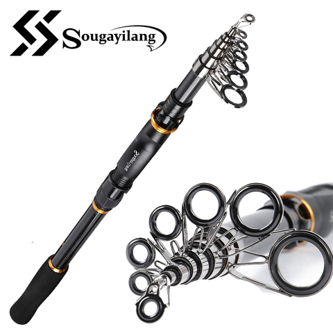 Sougayilang 99% Carbon Portable Telescopic Fishing Rod Spinning Fish Hand Fishing Tackle Casting Rod Good Carp Sea Fishing Pole ► Photo 1/6