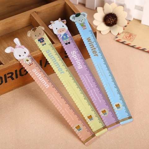 1PC 15cm Creative Cartoon Animal Rabbit Ruler Wavy Line Cute Student Kawaii Plastic Ruler Kids Gifts School Office Supplies ► Photo 1/6