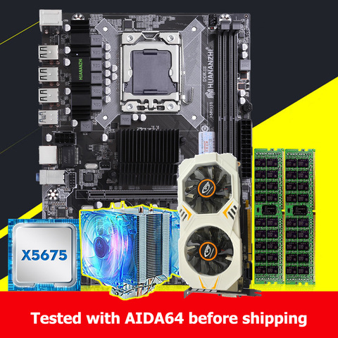 HUANANZHI X58 motherboard bundle computer DIY Xeon CPU X5675 3.06GHz CPU radiator RAM 16G(2*8G) REG ECC video card GTX750Ti 2GD5 ► Photo 1/6