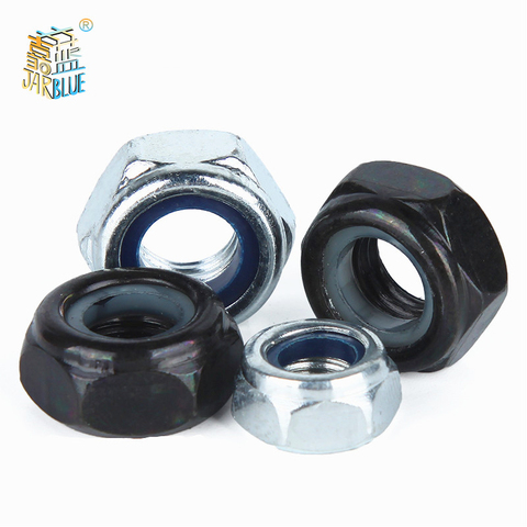 5/10/20/50Pcs DIN985 M2-M12 Galvanized Carbon Steel Self-locking Nut Lock Nut Locknut Slip Nylon Hex Nut ► Photo 1/3