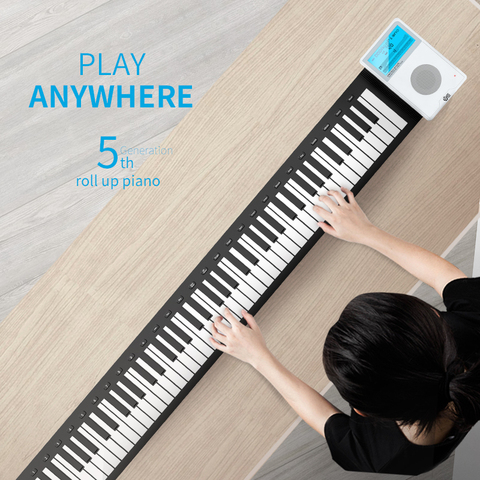 88 Key Hand Roll Up Piano Digital Midi Controller synthesizer Electronic Piano Keybaord Soft  Silicone music folding keybaord ► Photo 1/6