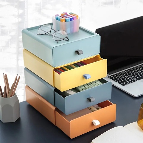 New Desktop Organizer Drawer Makeup Storage Box Stackable Jewelry Container Large Capacity Mask Office Storage Medicine Case Box ► Photo 1/6