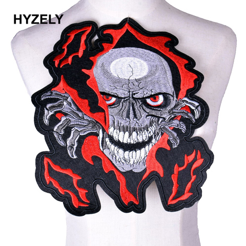 Punk Skull Patch Biker Rock Cheap Large Embroidered Motorcycle Band Patches For Clothes Jacket Big Dragon Snake Patch Back Badge ► Photo 1/3