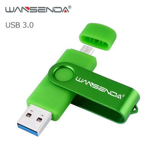 New Wansenda USB 3.0 USB flash drive pen drive 256GB 128GB 64GB 32GB 16GB 8GB OTG 2 in 1 High Speed Pendrive for Android/PC ► Photo 1/6