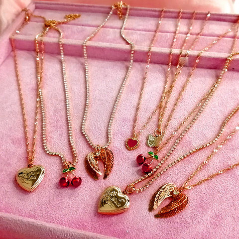 `Flatfoosie Gold Color Heart-shaped Pendant Necklace For Women Fashion Crystal Clavicle Chain New Design Jewelry Friendship Gift ► Photo 1/6