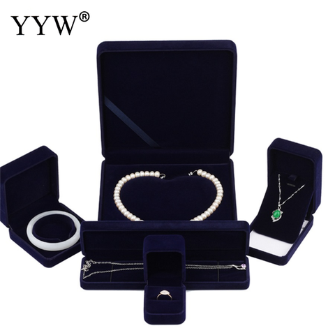 Dark Puple Vintage Velvet Jewelry Set Box Display Packing Bag For Necklace Bracelet Earrings Plush Wedding Birthday Gift Box ► Photo 1/6