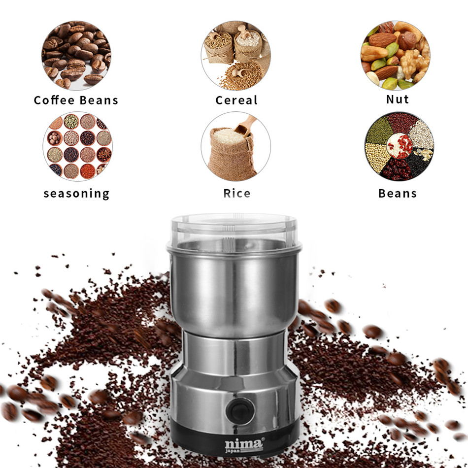Mini Portable Electric Coffee Bean Grinder Kitchen Tool Herbs Salt Pepper  Spices Nuts Grains Crushe