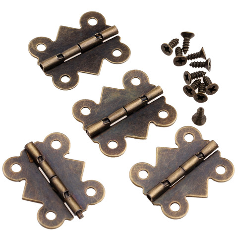 20/12/4pcs Hinges with screws Butterfly Style Butt Iron hinge Antique Bronze Vintage Wooden jewelry box wine case 25*20mm ► Photo 1/6