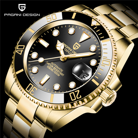 PAGANI Design Stainless Steel 100m Waterproof Watch Relogio Masculino Men Watch Luxury Automatic Mechanical Wrist Watch Men ► Photo 1/6