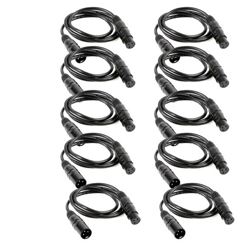10pcs/lot 1 Meter length 3-pin signal connection DMX cable for stage light stage lights accessories 1m dmx cables ► Photo 1/6