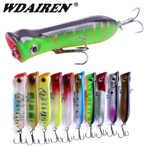 WDAIREN 1PCS Popper Lure Top Water Fishing Wobbler 8cm 11.5g Artificial Hard Bait Floating Crankbait Peche Bass Pesca Tackle ► Photo 1/5