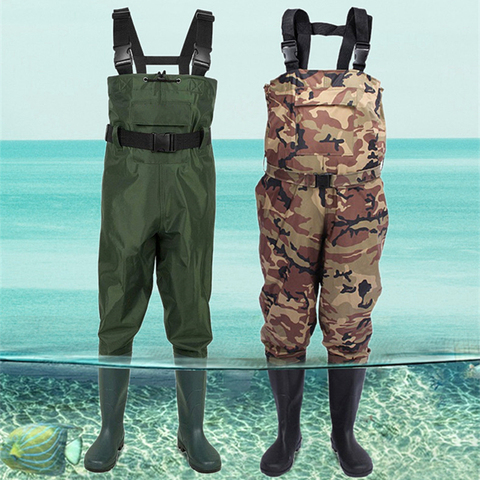 Rubber Waterproof Fishing Wading Pants Waders Boot Overalls Work