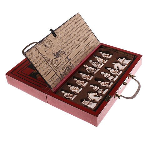 32Pcs/Set Resin Traditional Chinese Chess with Coffee Wooden Table Vintage Board Game Toys Collection Gift ► Photo 1/6