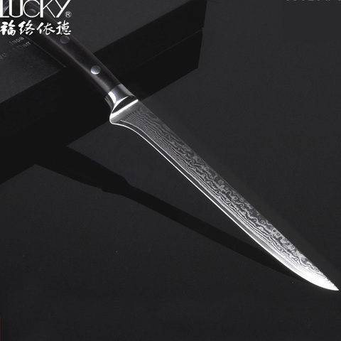 Boning Knife Japanese vg10 Damascus Steel Meat Cutter Fish Fillet Kitchen Knives Cooking Tool Razor Sharp with Ebony Handle 22 ► Photo 1/6