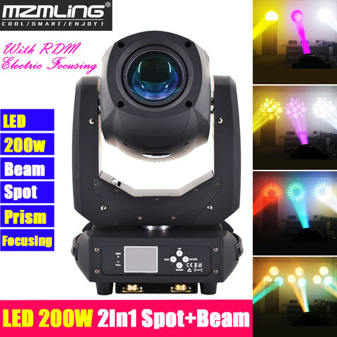 Led 200w 2in1 RGBW Beam/Spot Light DMX512 Moving Head Light Professional DJ /Bar /Party /Show /Stage Light LED Stage Machine ► Photo 1/1