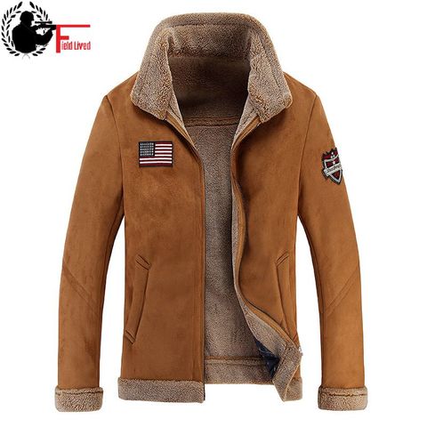 2022 Men Windbreaker Coat Winter Male Fur Coat Men Jacket Velvet Thick Fleece Slim Fit Jacket Warm Stand Collar Cardigan Outwear ► Photo 1/6