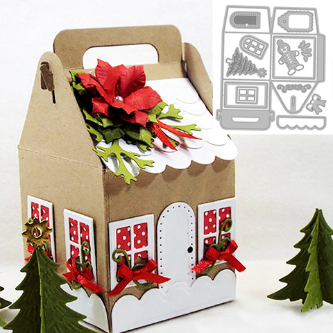 Christmas Dies House Box Metal Cutting Dies DIY Scrapbook Embossing Cards Craft Paper Christmas decor for home DIY ► Photo 1/3