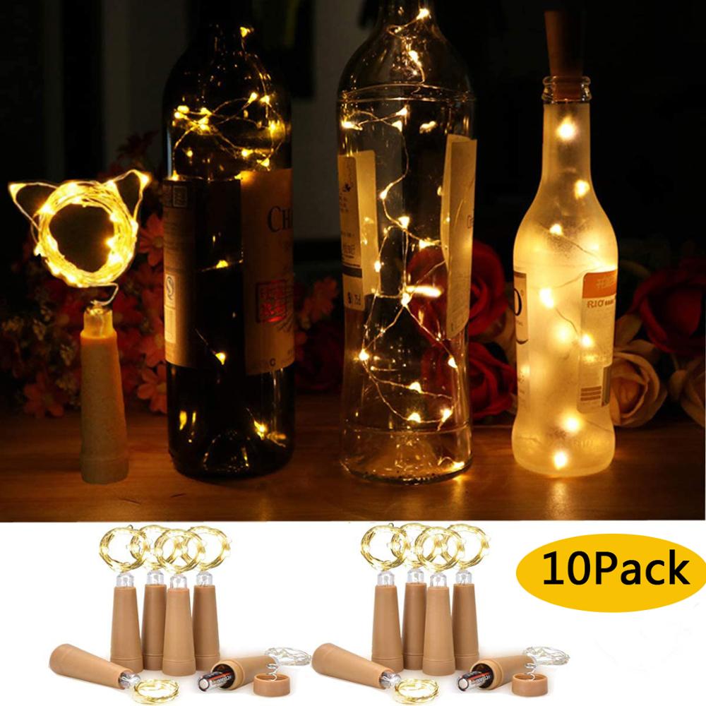 Bottle Fairy String Lights 10/20 LED Battery Cork Shaped Festival Wedding Party 
