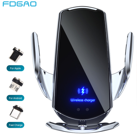 15W Magnetic Qi Wireless Car Charger Infrared Sensor Automatic Fast Charging Phone Holder for iPhone 12 11 XS XR Samsung S20 S10 ► Photo 1/6