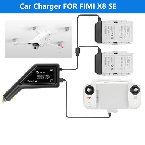 Charger Fast Charging 2 in1 Battery / Remote Controller  Car  Charger For FIMI X8 SE Drone  Accessories ► Photo 1/6