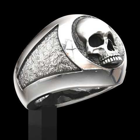 Vintage Style Men's Fashion Stainless Steel Skull Ring Hip Hop Punk Gothic Engagement Jewelry Rings Lover's Gifts Accessories ► Photo 1/5